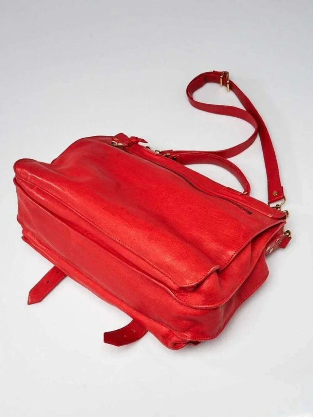 Proenza Schouler Red Leather Large PS1 Satchel Bag